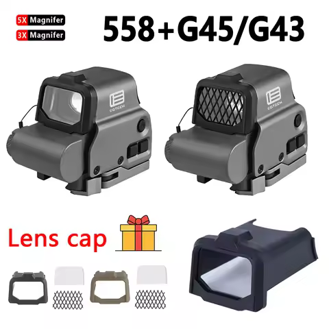 Tactical EOTECH 558 551 Red Green Dot Holographic Collimator Sight Scope with Lens/Mesh Cap G33 G43 