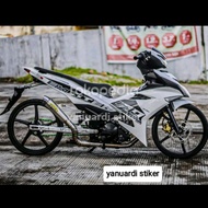 STRIPING VARIASI LIST STIKER MX KING 150 RC EXCITER PUTIH HITAM SERIES