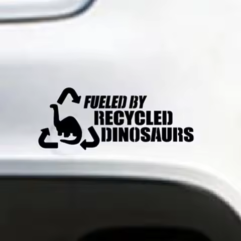 Funny 4x4 Off Road Art Decor Car Decals Die Cut Vinyl Sticker - Fueled By Recycled Dinosaurs Removab