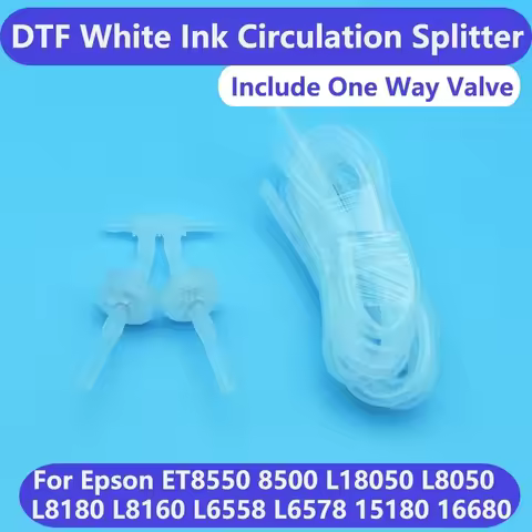 L18050 No Colors Mix One Way Valve DTF DTG White Ink Circulate Splitter Connector Kit For Epson L805