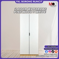 YKL Sabah 2 Door Wardrobe With Locker | Body Pine Wood | Door White