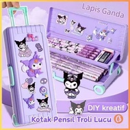 TROLLEY PENCIL BOX WITH SUITCASE - 2-Tier Stationery Box