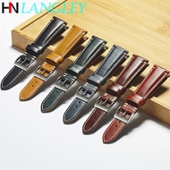 【Trending Now】 Vintage Genuine Watch Strap Calfskin Band 20mm 22mm 24mm Quick Release Watch Bracelet Double Side Stitching Genuine Wristband