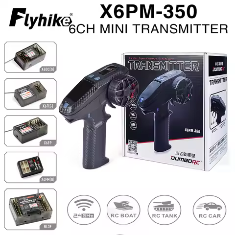 DUMBORC X6PM-350 RC Transmitter and Receiver Kit BL3F/X6FG/X6FP/X4FMG 2.4GHZ Remote Controller 6CH G