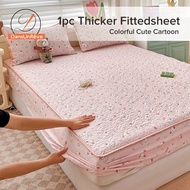 Dansunreve dày fittedsheet hoạt hình dễ thương Ra Bọc Nệm bedsheet cỡ Queen dày hơn bọc nệm