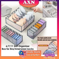 AXN Bra Sock Panties Storage Organizer Box Mesh Slots Foldable Drawer Closet Underwear Shawl Tudung 