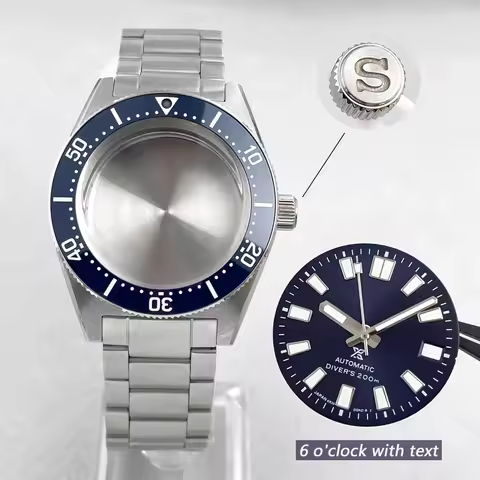 40MM NH35 Case Sapphire Glass Stainless Case with S Crown Replacement Parts for Seiko Mod 62MAS SPB1