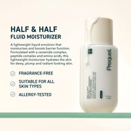Prequel Skin Half and Half Fluid Moisturizer Face Cream. Lightweight Ceramide Peptide Lotion for All