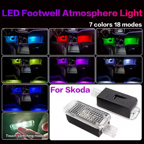 LED Car Footwell Light Decoration Atmosphere Lamp Interior Accessories For Skoda Octavia MK2 MK3 MK4