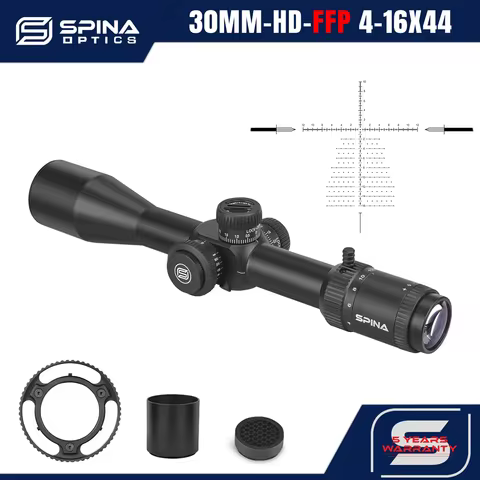 SPINA OPTICS WolfChase HD 4-16x44 FFP First Focal Plane Scope Glass Etched Reticle 10yds Parallax Ta