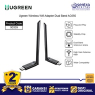 UGREEN Wifi Dongle USB Dual Band Wireless 2.4G 5G 650Mbps AC650 High Gain Antenna - 90339