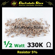 Resistor 1/2W 330K Ohm 5% R 1/2 watt 0.5 Watt 0,5 Watt 330KOhm 330000