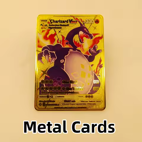 PTCG Metal Gold Cards Vstar Vmax EX GXBulbasaur Charmander Squirtle Meowth Jigglypuff Charizard Blas
