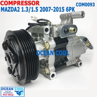 คอมเพรสเซอร์ มาสด้า2 เครื่อง 1.5 1.3 ปี 2007 - 2015 COM0093 Compressor For mazda2 6pk Panasonic mazd