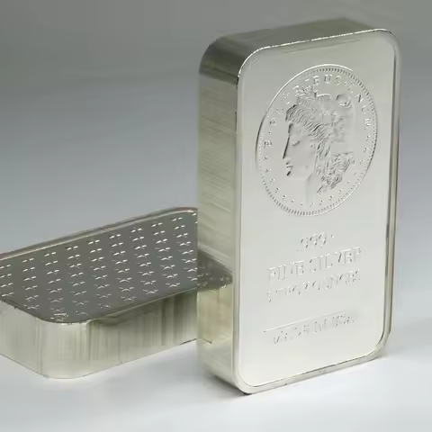 1 Piece No Magnetic 5 OZ Silver Plated USA Badge Vacuum Sealed Packing Collectible Bar