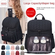 IDOO ❤【Good Sale】Multi-functional  backpack Diaper Bag Fashion Outing Diaper Bag Large Backpack Large Capacity Mother Bag Dry Wet Separation Bag Baby Bag