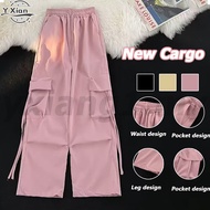 Korean Style Seluar Perempuan Cargo Pants Women Plus Size Pink Kargo Pants Women Loose Seluar Cargo 