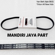 VAN BELT AC-FAN BELT MITSUBISHI ALL NEW TRITON HDX KL3T (4PK-863) ORIGINAL 7814A022