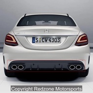 Mercedes Benz W205 C43 Diffuser + Tail Pipe Dark Chrome