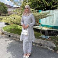 TERATAI Kurung Pahang Wrinkle Organza Sulam Teratai New Arrival Eaa Fashion |Rich Brown|Maroon Burgu