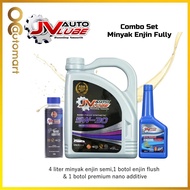 [Bundle Deal] JV Auto Lube Set 5W-30 Fully (4 Liter) + Engine Flush (1 Bottle) + Premium Nano Additi