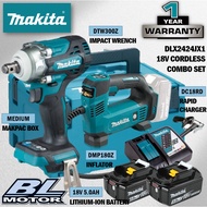 MAKITA DLX2424JX1 18V Cordless Combo Set RM2200 ( DTW300Z Impact Wrench 12.7MM (1/2") & DMP180Z Infl