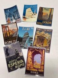 2張意大利羅馬旅游海報復古懷舊迷你雪櫃冰箱白板橡膠磁貼 Italy Rome Vintage Retro Travel Poster Fridge Refrigerator White Board Rubber Magnets