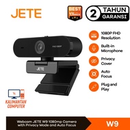 JETE W9 Webcam 1080p Full HD with Privacy Cover 360 Rotation View Built In Mic For Live Meeting FHD