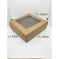 CATERING BOX KRAFT MIKA 22X22X7.5 CM 10pcs LAMINATION 365 GSM