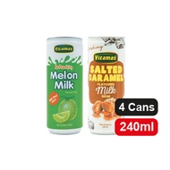 Vitamax Ready to Drink (in 4 cans) Melon Juice &amp; Salted Caramel Milk Drink Low Fat No Cholesterol Halal