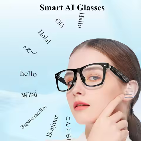Smart Glasses AI Translator Bluetooth Audio Call Voice Assistant Remote Camera Portable Language Tra