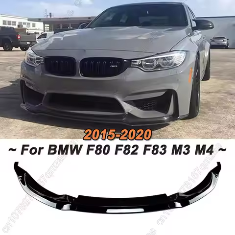 High Quality ABS Car Lower Front Bmuper Lip Spoiler For BMW F80 F82 F83 M3 M4 V Style·2015-2020 Glos