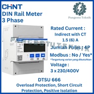CHINT DTSU666 Indirect with CT 1.5 (6)A 4P Three Phase DIN-Rail Meter 3 x 220 230 / 400 Volt Indirec