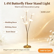 LED Butterfly Floor Stand Light Aisle Decor Warm Lamp for Birthday Church Party Event Decorations