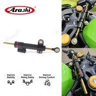 Arashi CNC Steering Damper Motorcycle Safety Control Stabilizer Universal Adjustable Support For KAW