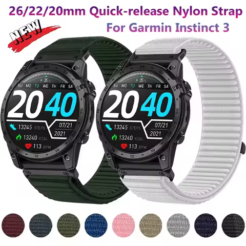 20mm 22mm 26mm Quick-release Nylon Band For Garmin Fenix 8/Tactix 8/Quatix 8 Sport Bracelet Garmin I