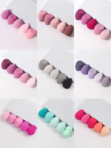 5-Pack Dual-Use Makeup Sponge Set - Velvet for Liquid/Cream/Powder | Vegan Eco-Friendly Travel Essen