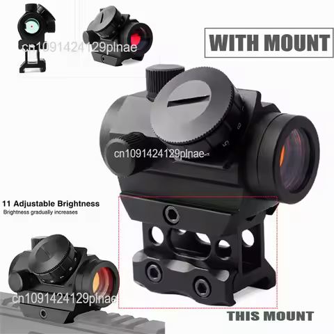1x25mm Red Dot Sight 2 MOA Compact Red Dot Scope 1 inch Riser Mount For Gun Hunting Rifle Scope