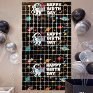 Huiran Spaceman Happy Birthday Square Rain Silk Curtain