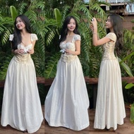 3M 50% LINEN SKIRT with elastic waist, skirt length 97cm, lined in size S M, easy to wear