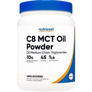 Nutricost, C8 MCT Oil Powder, Unflavored, 1 lb (454 g)