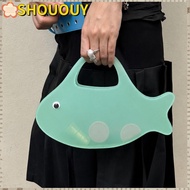 SHOUOUY Transparent Handbag, Candy Color PVC Material Jelly Handbag, Vacation Fish Shape Party Bag P
