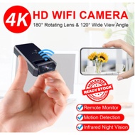 [ READY STOCK ] Mini Camera Wifi 4K HD Rotate 180 Degrees Wireless IP Camera 180° Rotation Infrared 