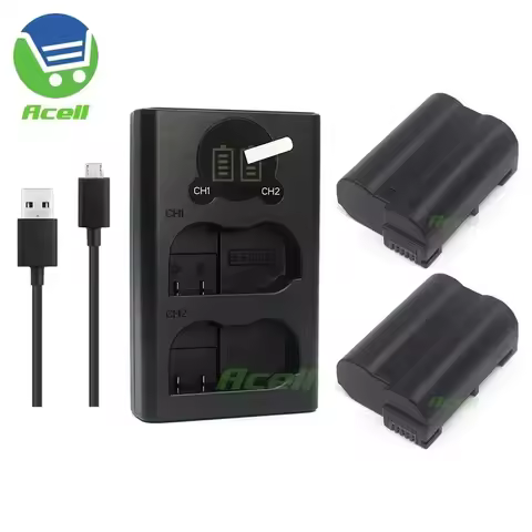 Dual Charger or EN-EL15c 2280mAh Battery for Nikon Zf Z5 Z6 Z7 Z8 D810 D800 D600 D500 1V1 D750 D850 
