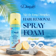 DIMPLES European Hair Removal Spray Lemon Fragrance Foam for Legs, Arms, Armpits Non-Irritating