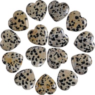 5/10/20pcs 20mm Crystal Natural Dalmatian Jasper Heart Love Carved Palm Worry Stone Lucky Reiki Crys