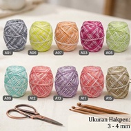 Benang Kait Poly Indo D27 Sembur Gradient / Polyester Knitting Yarn Mix Color Crochet Yarn For Bag D