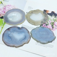 Agate Rough Stone Desktop Rough Stone Slicing Tea Coaster Slicing Thin Agate Ornaments Agate Crystal