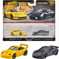 HOT WHEELS PREMIUM TWIN PACK PORSCHE 993 GT2 & PORSCHE 718 CAYMAN GT4 JAPAN CARD STOCK