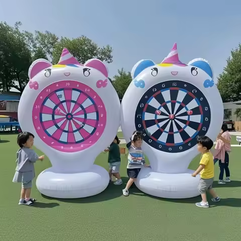 Inflatable Unicorn Throwing Game Target Sticky Dart Outdoor Garden Swimming Pool Kids Funny Toys Uni